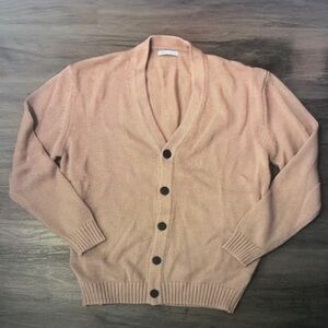 Men's Beige Cardigan Sweater